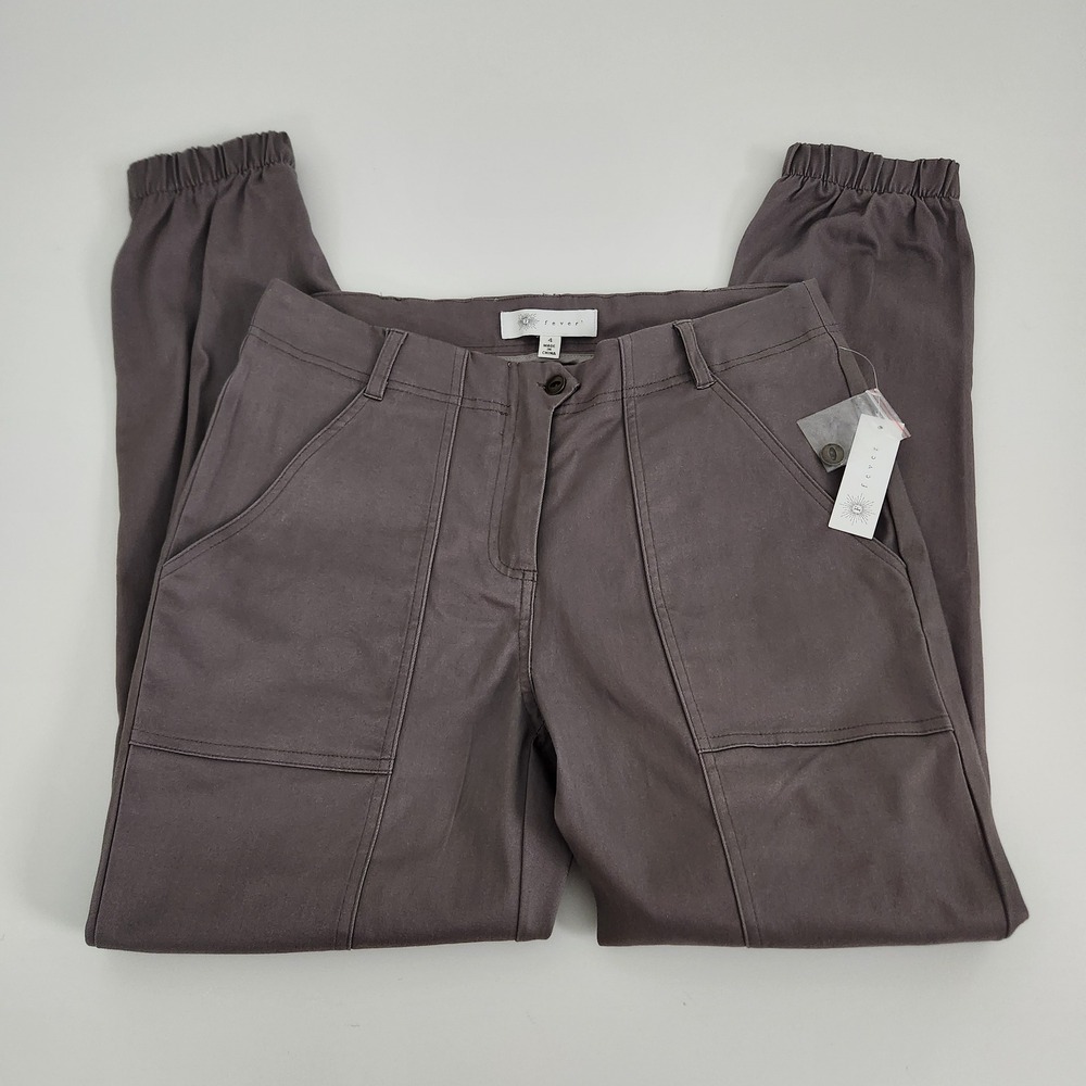 Womens Gray Cotton Blend Cargo Jogger Pants Size 4 NWT